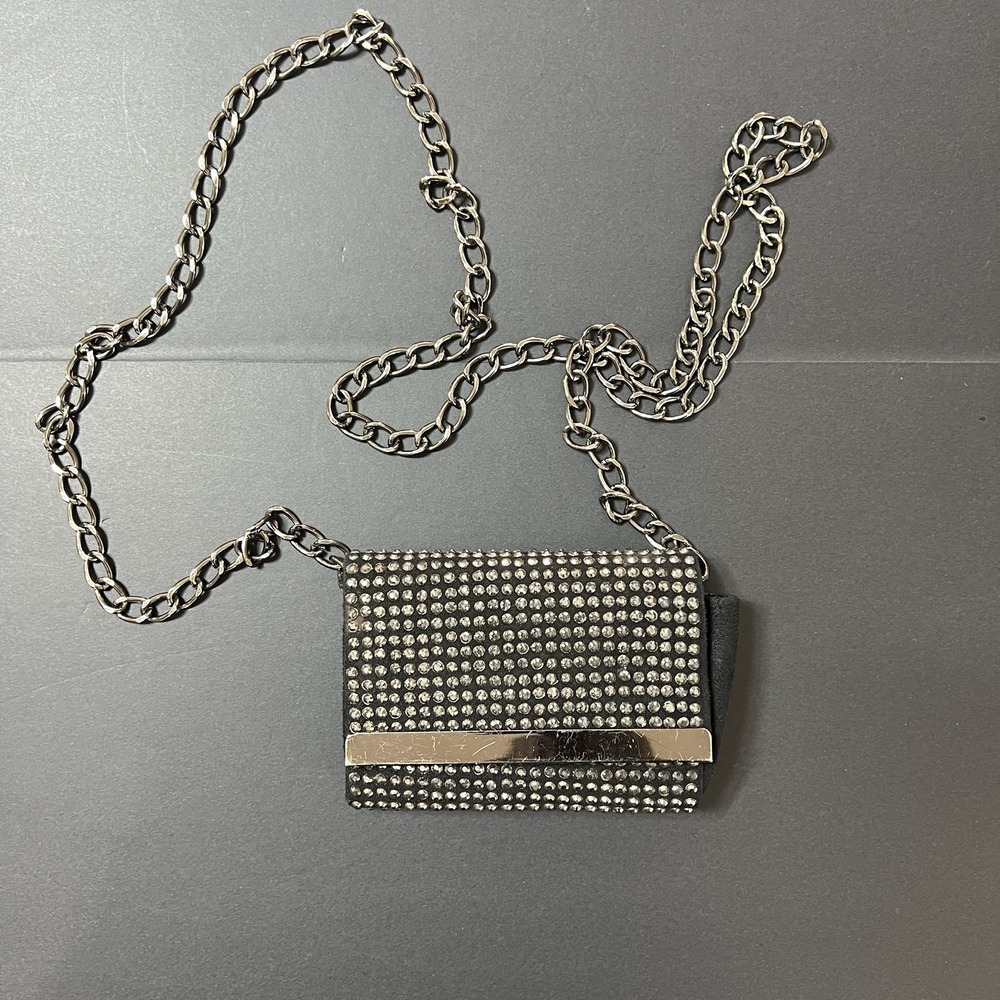 BCBG Maxazria Black Clutch with Removable Shoulder Chain Strap - Picture 3 of 7